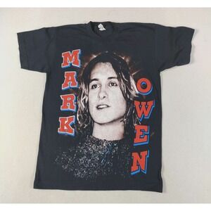Mark Owen Shirt Mens Medium Black Photo‎ Graphic Tee Pop Singer Band Music